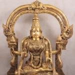 Pure Brass Goddess Padmavathi Lakshmi Sculpture with Thiruvarchi - 30" | Divine Grace & Prosperity | Intricate Details | Sacred Space Decor | Temple Masterpiece